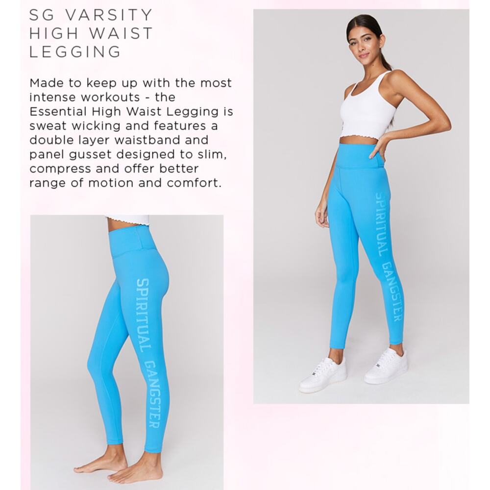 Spiritual Gangster Vibrant Blue Leggings XS